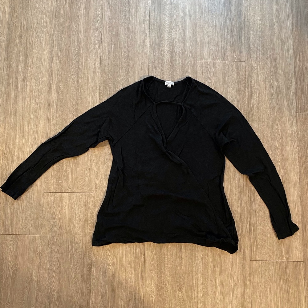 Splendid key hole wrap long sleeve top size S